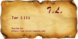 Tar Lili névjegykártya